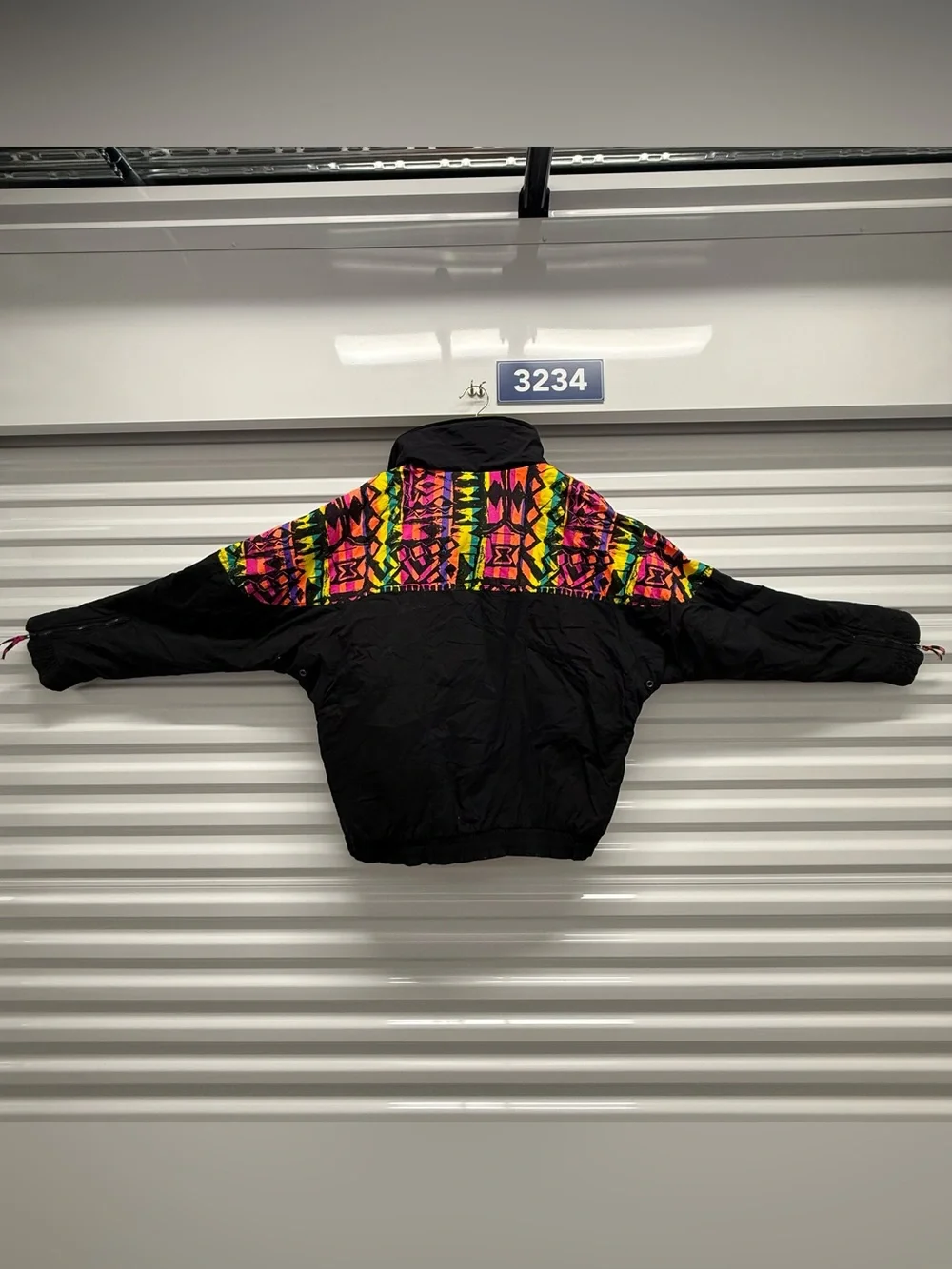 Vintage Black Neon Panel Men's Jacket by St. John’s Bay